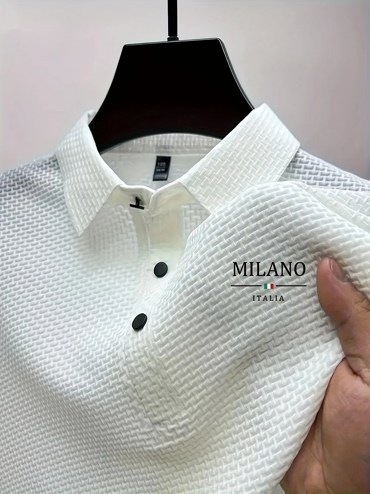 Classic men's casual POLO shirt soft and breathable MILAN pattern quick-drying top T-shirt Classic men's casual POLO shirt soft and breathable MILAN pattern quick-drying top T-shirt